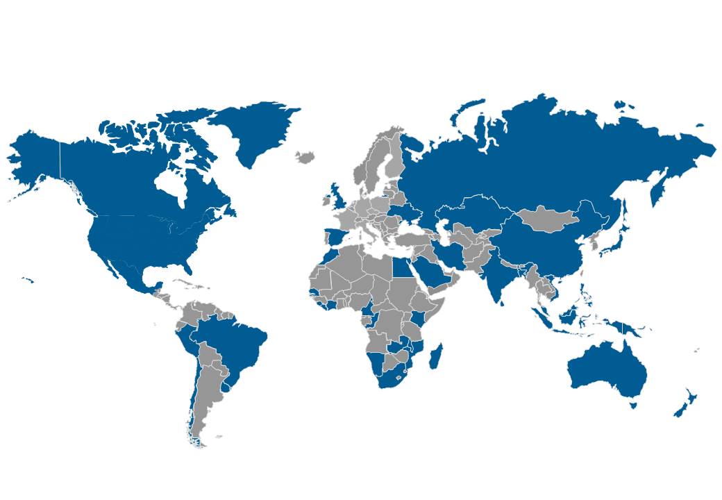 Previous work completed in these countries